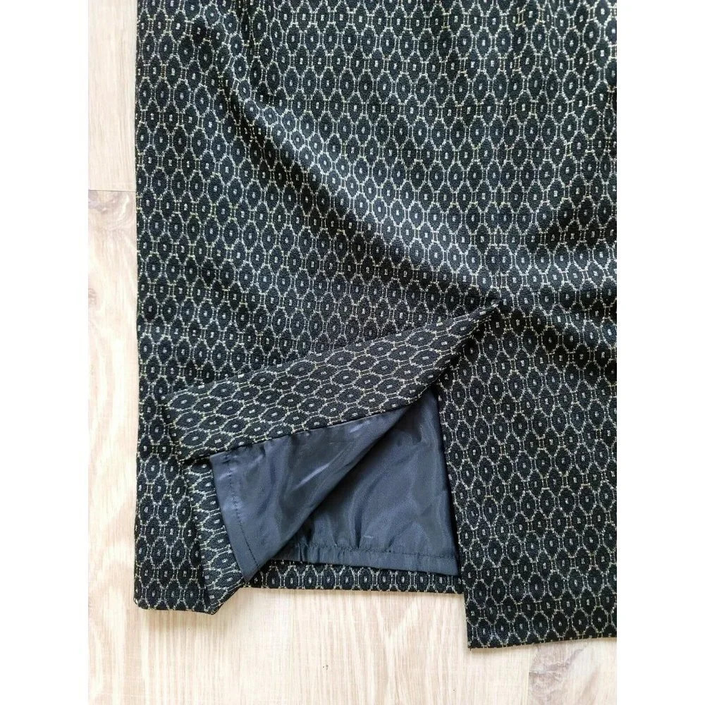 JM Studio John Meyer Black Gold Straight Lined Career Workwear Slit Skirt Sz 18W - Picture 6 of 11